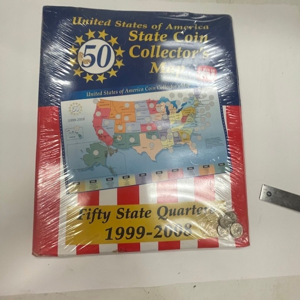 Tristar Sealed 50 State Quarter Collector Map with 5 Starter Quarters 1998-2008